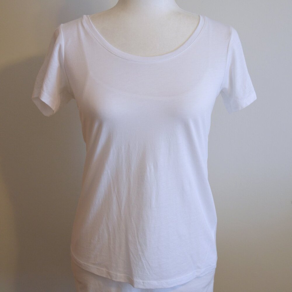 Joie White Scoop Neck T-Shirt - Size S